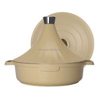 Vente flash : Tagine marocain en aluminium moulé sous pression, antiadhésif, avec deux couvercles, compatible induction