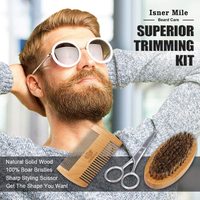Ensemble d'huile et baume pour la croissance de la barbe, sans cruauté envers les animaux, naturel, pour homme, kit de soin de la barbe