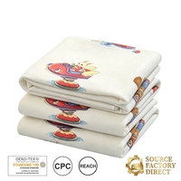 Manta de Bebé de Algodón 100% de 40 Hilos y 200TC, de Una Sola Capa, Tejido Abierto, 85x85cm, con Estampado de Dibujos Animados, Personalizada, Venta al Por Mayor de Fábrica, OEM ODM