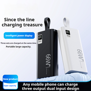 Trend ürünleri büyük kapasiteli hızlı şarj LED ekran PD 20W 66W güç banka 30000mAh USB-C outputcharging şerit cabl