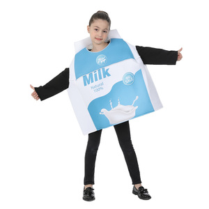 Conjunto de disfraz de galleta de leche para niños, para fiesta de Halloween, actuación en escenario, fibra de poliéster ecológica - Product Image 4