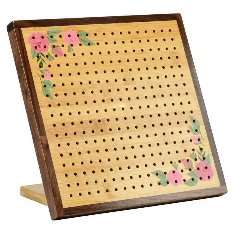Placa de bloqueio de crochê - Presente de crochê para amantes de quadrados de avó - Placa de bloqueio de bambu para tricô kit completo de crochê