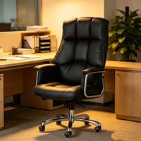 Chaise de bureau ergonomique moderne à dossier haut, pivotante, chaise de bureau de luxe en cuir pour PDG, dirigeant