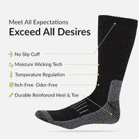 Chaussettes de randonnée ODM Outdoor Trail Crew, en laine mérinos de qualité supérieure, mi-mollet, tricotées, séchage rapide, pour le sport et la randonnée