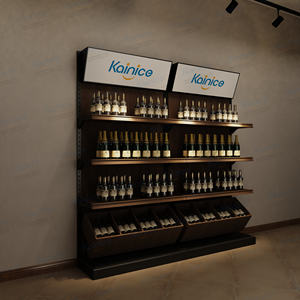 Estante para Copas de Vino Comercial Kainice, Estante para Botellas de Vino de Pie, de Metal y Madera Maciza, Estante de Pared para Botellas de Vino de Madera - Product Image 4