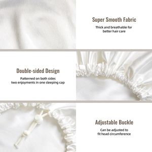 <span class=keywords><strong>Bonnet</strong></span> <span class=keywords><strong>de</strong></span> <span class=keywords><strong>nuit</strong></span> double couche à carreaux personnalisé pour adulte, utilisation double face, garde les cheveux lisses, convient aux cheveux longs et bouclés. - Product Image 6