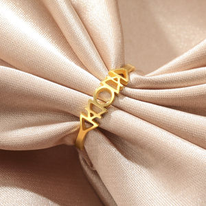 Mydhape Air Water terra fuoco 4 simboli alchemici anello in acciaio inox anelli per donne terra pianeta elementi gioielli regalo - Product Image 5