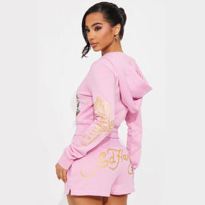 Ensemble deux pièces vintage Y2K 2026 pour femme : sweat à capuche court zippé imprimé tigre et short – Tenue Baddie pour femme - Product Image 4