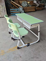 Ensemble de bureau et chaise réglables personnalisables de bonne qualité pour l'école, bureaux et chaises d'école, chaise et table doubles pour étudiants