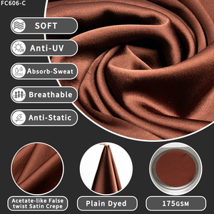 Abaya al por Mayor, Excelente Textura, Abaya 100% Poliéster, Satén Crepé Trenzado, Negro Dubai, 175GSM, Tela Tejida para Vestido/Túnica <span class=keywords><strong>de</strong></span> Mujer - Product Image 2