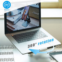 Soporte Ergonómico Giratorio de Aluminio para Laptop, Rotación de 360 Grados, Elevador de Escritorio para Notebook