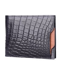 Dompet Pendek Lipat Dua Kulit Buaya Asli Berkualitas Tinggi untuk Pria, Desain Khusus, Mewah, dan Tahan Lama, dengan Banyak Slot Kartu