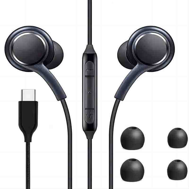 Type-C 3.5mm Wired Music Earphones Microphone IPX-4 Waterproof TPE Material In-Ear Headphones for Samsung Mobile Phone