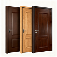 Porte battante intérieure en bois composite finition moderne sans formaldéhyde, grain de bois, pour salle de bain et salon