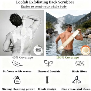 Custom Logo <strong>Back</strong> <strong>Scrubber</strong> Label Exfoliating <strong>Loofah</strong> Sponge <strong>Back</strong> Luffa <strong>Scrubber</strong> Exfoliating Sponge for Shower Bath <strong>Scrubber</strong> - Product Image 4