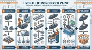 Joystick de commande de charge hydraulique DCV40 60 40L/min GPM 4 3 2 voies 12V 24V pour camion-grue et machine agricole - Product Image 4