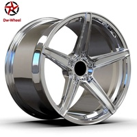 Rines Cromados Cóncavos de 5 Radios DW de 17, 18, 19 y 20 Pulgadas, Plateados, Hechos a Medida, para Toyota 350Z 370Z Nissan