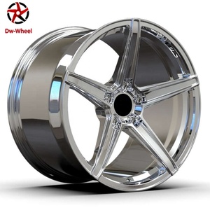 Jantes en alliage personnalisées DW, 5 branches, chromées, <span class=keywords><strong>17</strong></span>, 18, 20 pouces, 5x114.3, 5x120, 5x112, 5x108 pour Lexus, Toyota 350Z, 370Z, Nissan, Infiniti - Product Image 1