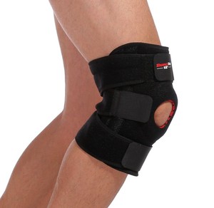 Stabilizzatore per Ginocchio HX-23 in <span class=keywords><strong>Neoprene</strong></span> con Cerniera, Protezione Professionale Regolabile Antiscivolo per Corsa, Ciclismo e Basket - Product Image 4