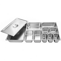 Edelstahl GN-Behälter mit Perforierung und Deckel, Stapelbare Gastronorm-Schale für Buffet, Catering und Restaurant