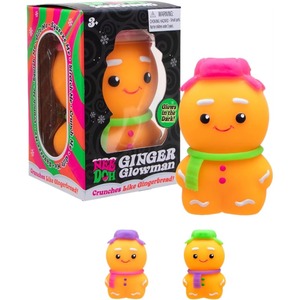 DHF NeeDoh <b>Gingerbread</b> <b>Man</b> Squishy <b>Toy</b> Glow Dark Rubber EVA Unisex Youth (15-35) Stress Relief Sensory Fidget for Christmas Gift - Product Image 5