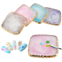 TSZS Palette carrée réutilisable pour nail art avec bordure dorée, couleurs assorties, outil de présentation pour la peinture des ongles