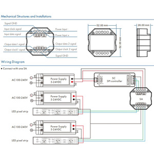 SPI tín hiệu Splitter để DC5-24V/Dual cách khuếch đại hoặc Splitter cho RGB hoặc RGBW dẫn dải kép cách điều khiển kỹ thuật số - Product Image 4