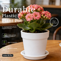 Pot Bunga PP Desain Minimalis dengan Lubang Drainase - Ringan dan Tahan Korosi untuk Penggunaan di Rumah, Taman, atau Meja (Kapasitas 0.47L)