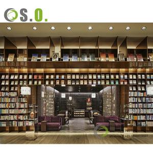 ชั้นหนังสือไม้แสดงหนังสือเฟอร์นิเจอร์สำหรับร้านหนังสือที่มีดีไซน์ตกแต่ง - Product Image 1