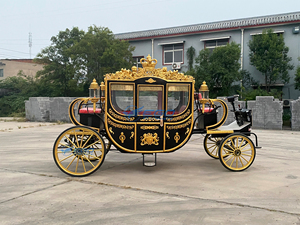 Calèche royale noire sculptée à bas prix, nouvelle calèche à chevaux pour mariages et visites touristiques, et calèches électriques. - Product Image 2