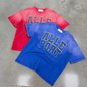 T-shirt à manches courtes KingSen OEM Street Hip-hop 100% coton, coupe ample, col rond, tissu tricoté imprimé en sérigraphie écologique - Product Image 2