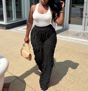 2023 Fall Winter Wavy Grain <strong>Pleated</strong> <strong>Trousers</strong> <strong>Women</strong> High Waist Transparent Straight <strong>Pleated</strong> Wide Leg Pants <strong>Women</strong> - Product Image 4