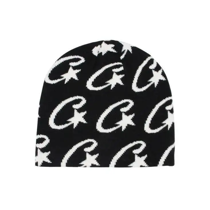 Custom High Quality Unisex Hat Acrylic Winter Knitted Gorras Embroidery Logo Black Trendy Hip Hop Mens Beanie Cap y2k beanies
