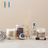 Coffret Cadeau Luxe C&H Marque Privée 80ml 100ml – Ensemble Bougie et Diffuseur Personnalisés, Huile Parfumée et Diffuseur à Bâtonnets, Bougie Parfumée