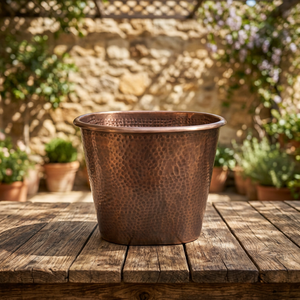 Refroidisseur à vin en cuivre massif, finition antique - Product Image 1