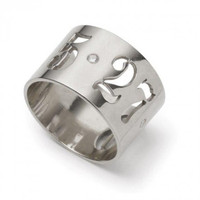 Laiwu — bague Tribal Gecko en acier inoxydable, symbole creux découpé, Double face, personnalisé, brossée, pour hommes