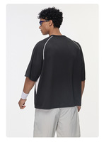 Kaos Lengan Pendek Pria Model Mesh Outdoor Color-blocking, Kaos Pria Eropa dan Amerika yang Bernapas dan Sejuk