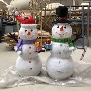 Hars Sneeuwpop Rekwisieten Sculptuur/3ft 4ft Kerstfestival Sneeuwpop Model/Kunstmatige Huisdecoratie Sneeuwpop Standbeeld