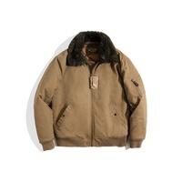 Veste d'hiver Madden Workwear, style rétro américain B15, col en fourrure de mouton épaissi, 100% coton, style bomber.