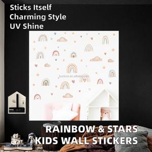 Commercio all'ingrosso arcobaleno stelle e adesivi da parete del sole simpatico cartone animato fai da te carta da parati autoadesiva per soggiorno camera da letto per la decorazione della casa - Product Image 4