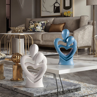 Sculpture abstraite moderne, figurine décorative, ornement de table, design de couple, cadeau romantique et émotionnel pour la décoration du salon