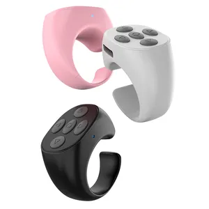 Wireless Page Turner Tiktok Scrolling Button Ring Fingertip Bluetooth Remote Control with Charging Case for iPhone Android ipad