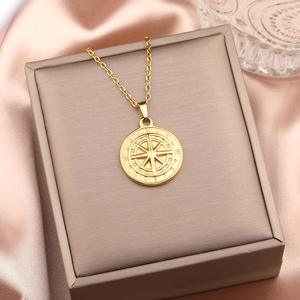 Best-seller Hommes Voyage Voile Pendentif Collier Double Couche Chaîne Hip-Hop Style Populaire Boussole Conception Mode Transfrontalière - Product Image 5