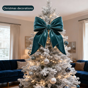 Màu xanh hải quân nhung handmade hiện đại Khổng Lồ cung giáng sinh trang trí cây trang trí ngày của mẹ/quà tặng năm mới thân thiện với môi trường - Product Image 4