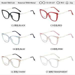 Monturas de Gafas Cat Eye Tr87118, Montura Completa, Protección Anti Luz Azul, Unisex, Lentes de Acetato para Prescripción Médica - Product Image 3