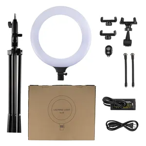 Lampu Ring 18 Inci untuk Fotografi, Lampu Swafoto Led 18 Inci dengan Kit Dudukan Tripod, Set Lampu Fotografi Video