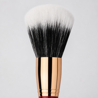 Pinceau à poudre lâche en laine personnalisé 01, série Rose Rouge, ensemble de pinceaux de maquillage de luxe en poils naturels nacrés