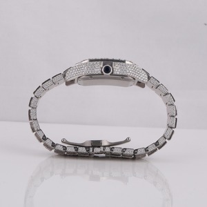 Luxe En Acier Inoxydable Entièrement Mossanite Diamant Rond Épines Rondes Style Cadran Hip Hop Style Glacé Montre Pour Hommes Femmes Inde - Product Image 2