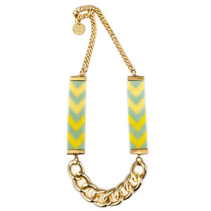 Chevron Priestess II Lime <b>Beaded</b> <b>Necklace</b> - Yellow and Lime - Product Image 5