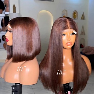 Pelucas Bob 5x5 de Cabello Humano, Peluca con Cierre de Encaje Completo HD, Cabello Humano Virgen Brasileño Natural, Pelucas Bob Cortas para Mujeres Negras - Product Image 1